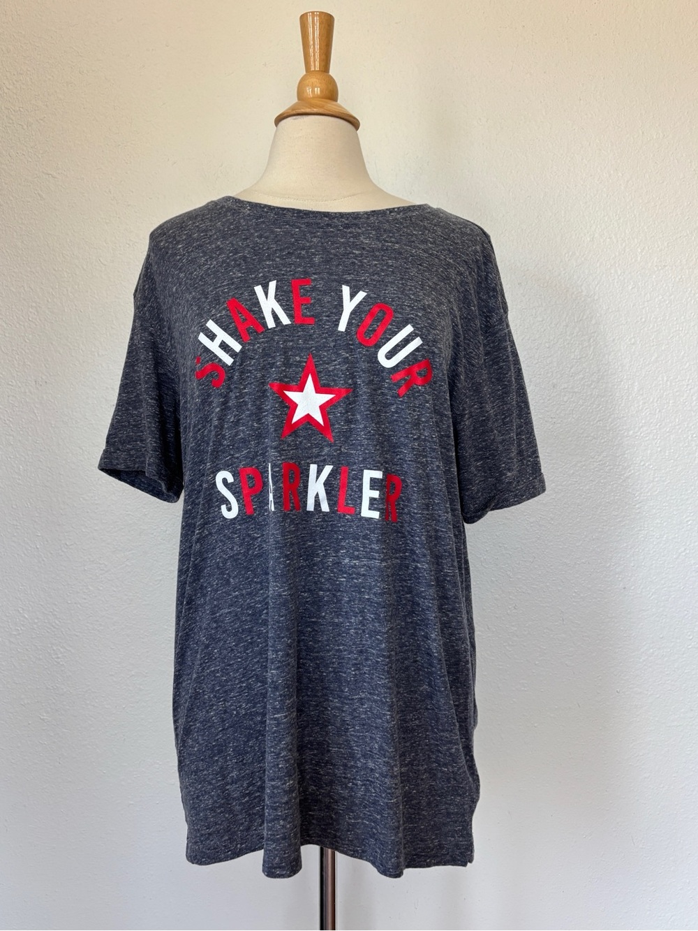 Gray Graphic Tee - "Shake Your Sparkler"